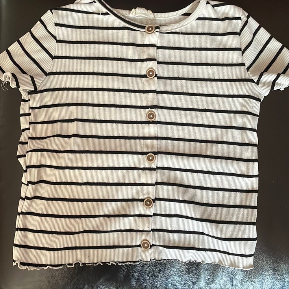 Zebra stripped shirt. Button down.